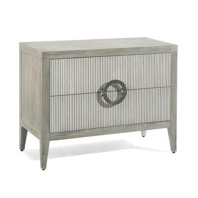 Perth Sleek Grey Oak Reeded Nightstand