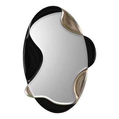 Black and Silver Ruffle Wall Mirror