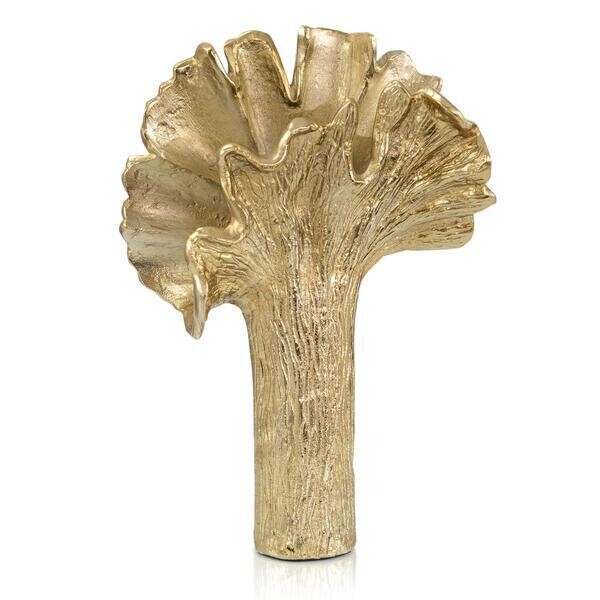 Handcrafted Golden Ginkgo Leaf Vase
