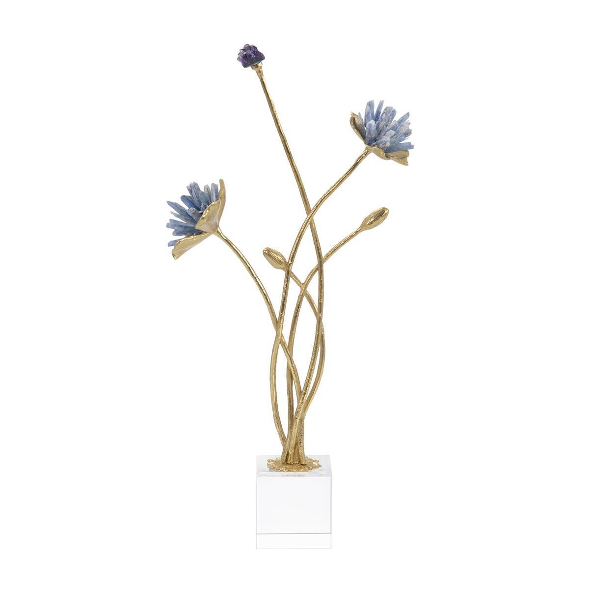 Cyanite Floral Sculpture