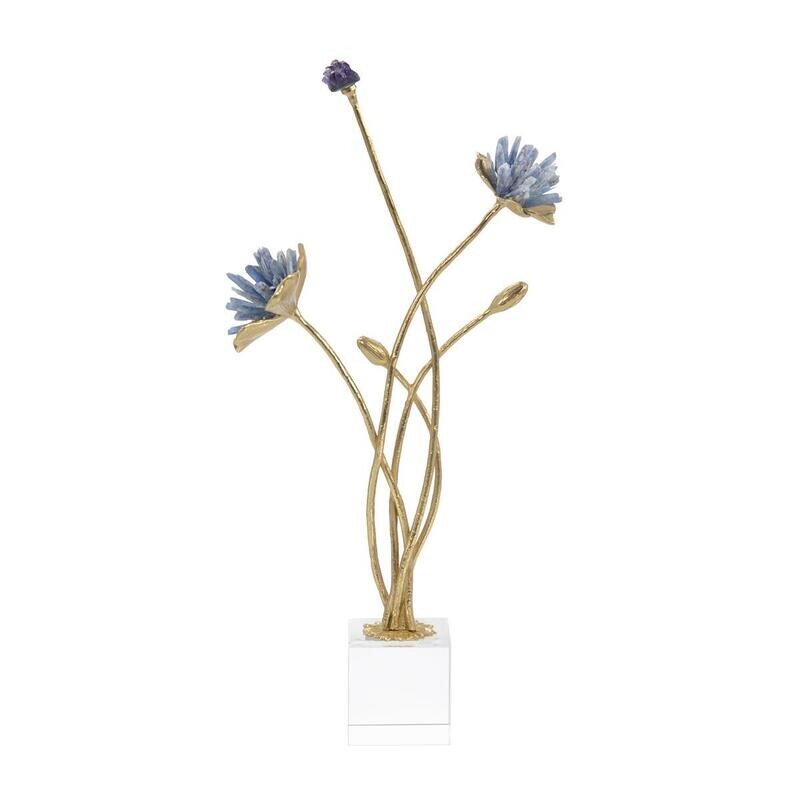 Cyanite Floral Sculpture