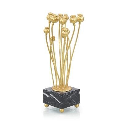 Golden Poppy Pods Floral Sculpture