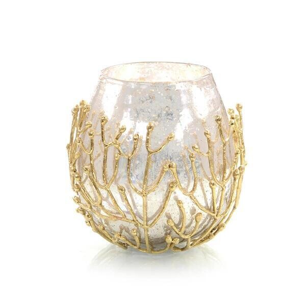 Nature-Inspired Brass Twig and Glass Bowl