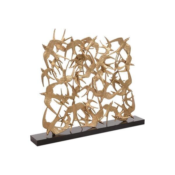 Swallows in Flight Sculpture in Brass