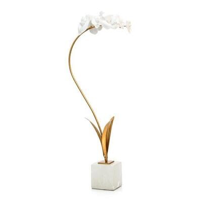 Brass-Accented Porcelain Orchid