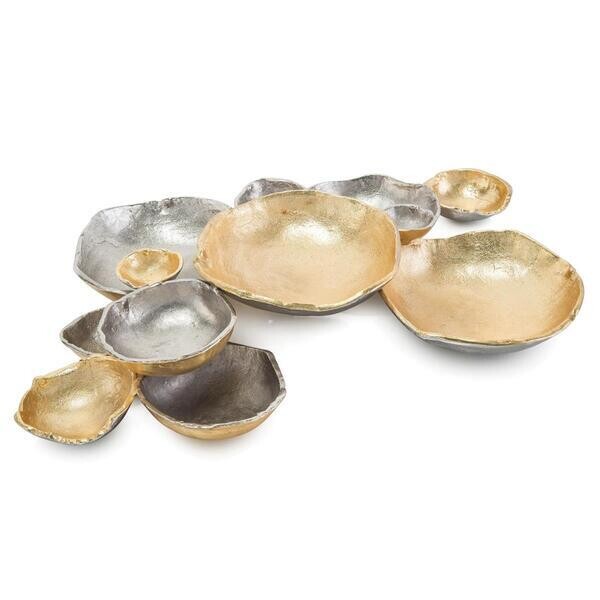 Textured Gold and Nickel Layered Bowls