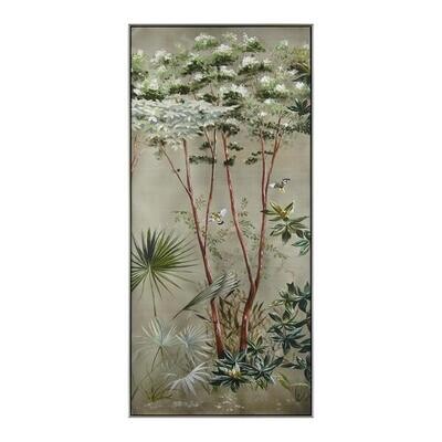 Montrose Monochrome - Hand-painted Silk Art in a Silver Floater Frame