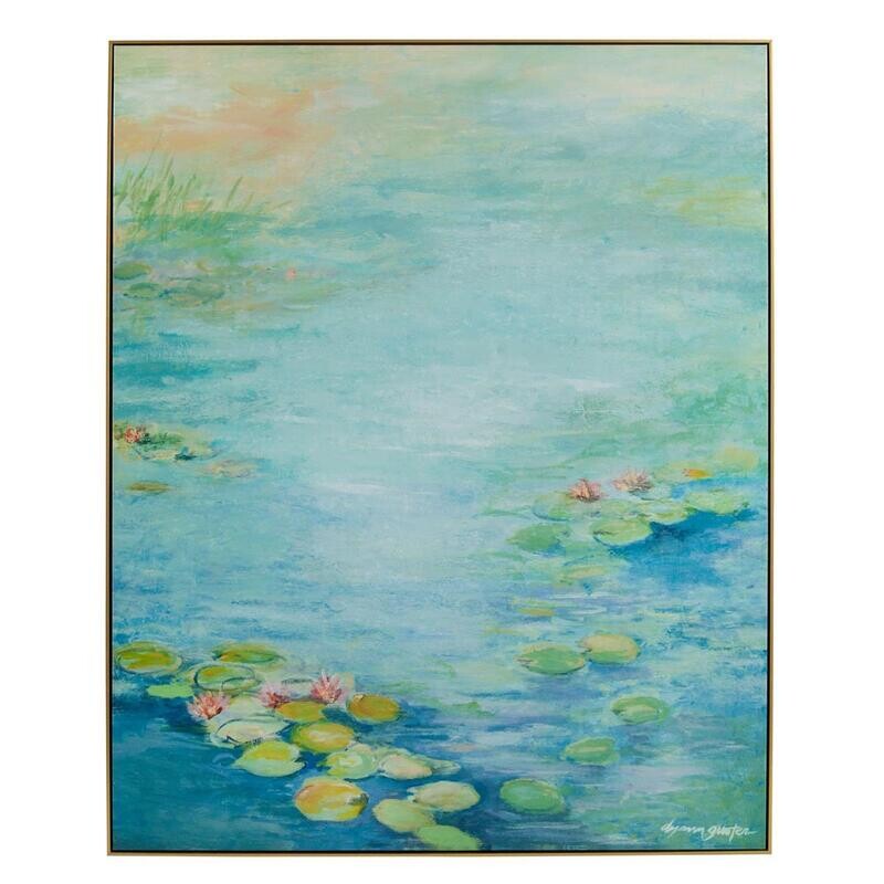 Monet's Reflections Artwork - A Symphony of Blues, Teals, and Greens