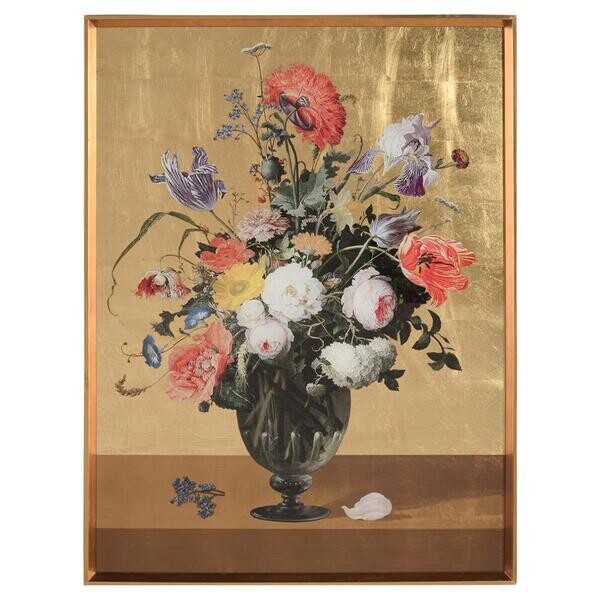 Antique Bloem Gold Leaf Framed Print