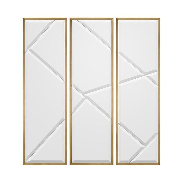 Gold Framed Tri-Mirror Set