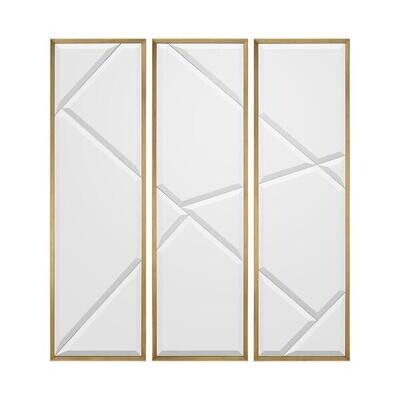 Gold Framed Tri-Mirror Set