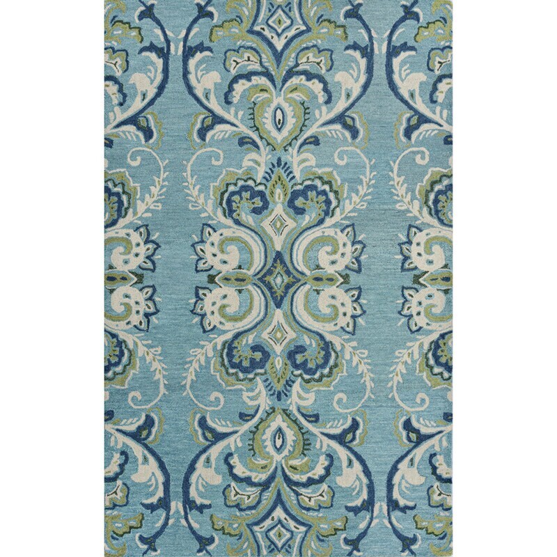 Hand Tufted Blue-Green Wool Area Rug