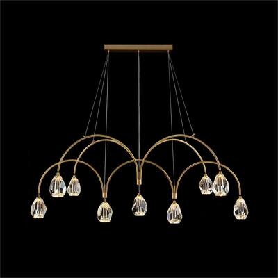 Multi-Faceted Nine-Light Crystal Chandelier