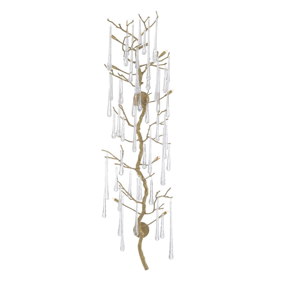 Cascade Teardrop - Antique Brass Eight-Light Wall Sculpture