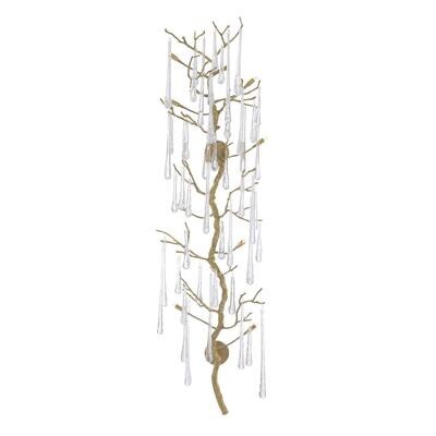 Cascade Teardrop - Antique Brass Eight-Light Wall Sculpture