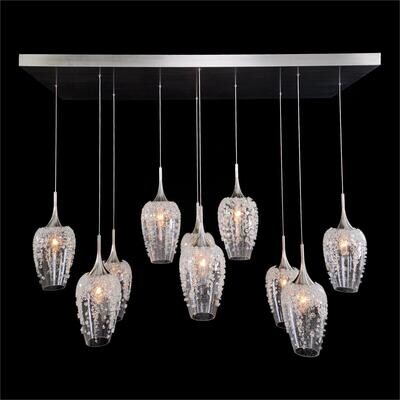 Horizontal Seeded Glass Globes Pendant Chandelier