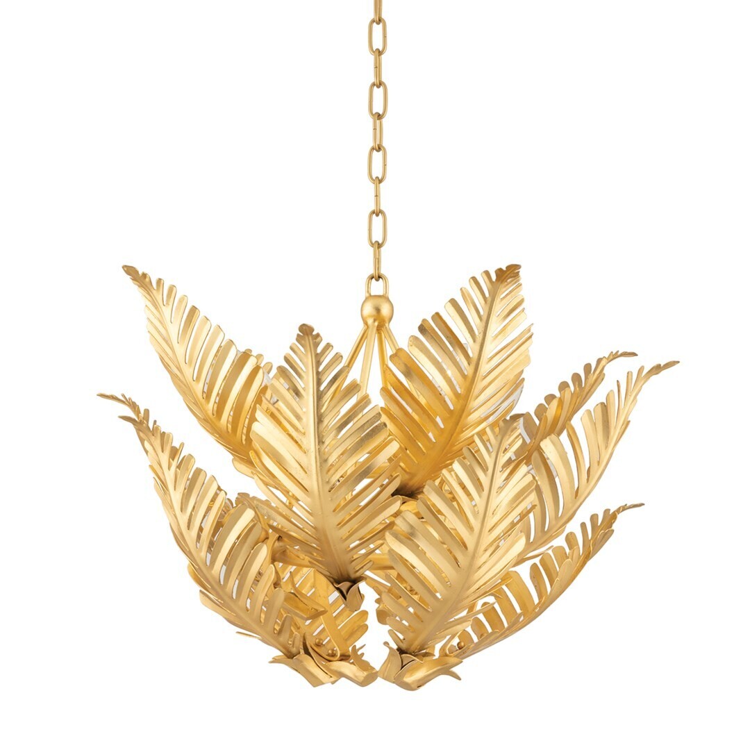 Gold Palm Leaf Ceiling Chandelier Light