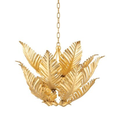 Gold Palm Leaf Ceiling Chandelier Light
