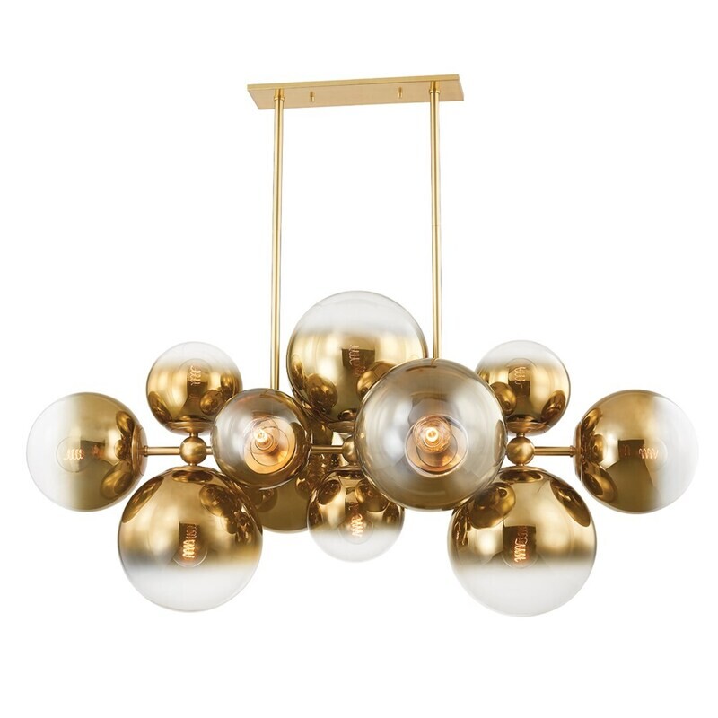 Vintage Brilliance 12-Light Polished Brass Linear Pendant