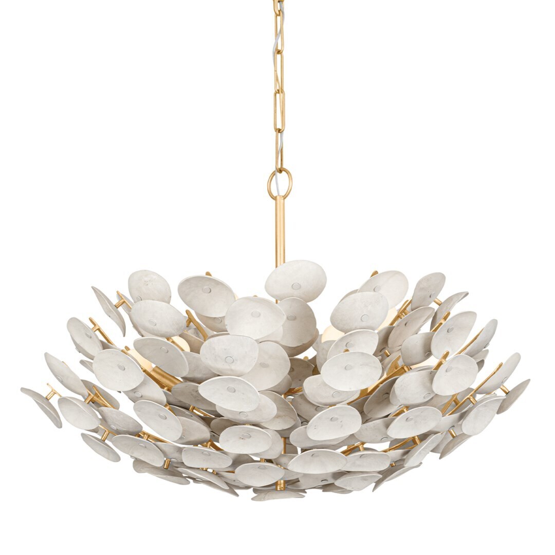 Vintage Gold Leaf Coco Shell Chandelier