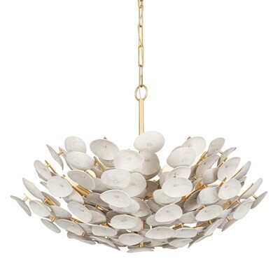 Vintage Gold Leaf Coco Shell Chandelier