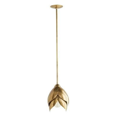 Rose Bud Brass Pendant