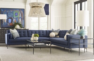 Blue Sectional  L Shaped Sofa Group