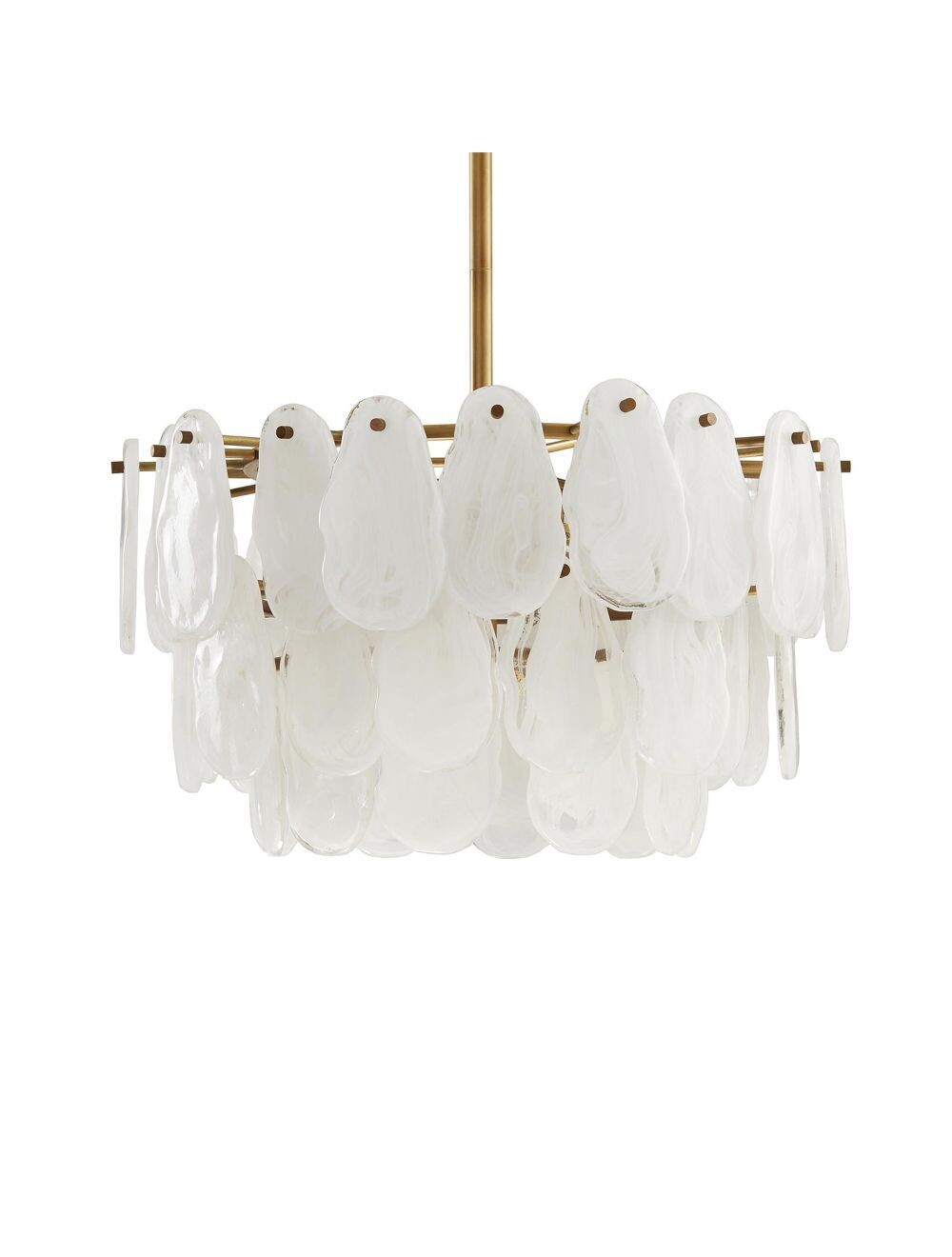 25"D White Glazed Glass Elegant Chandelier