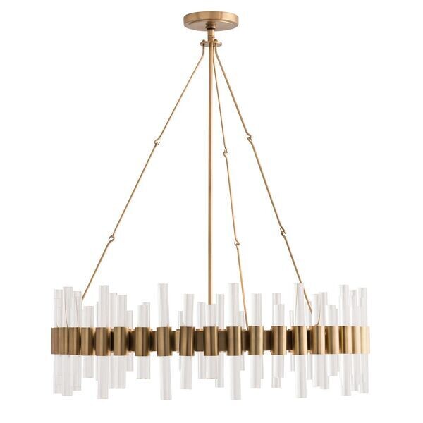 Large Clear Acrylic Chandelier - 34" Wide