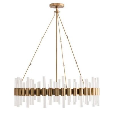 Large Clear Acrylic Chandelier - 34" Wide