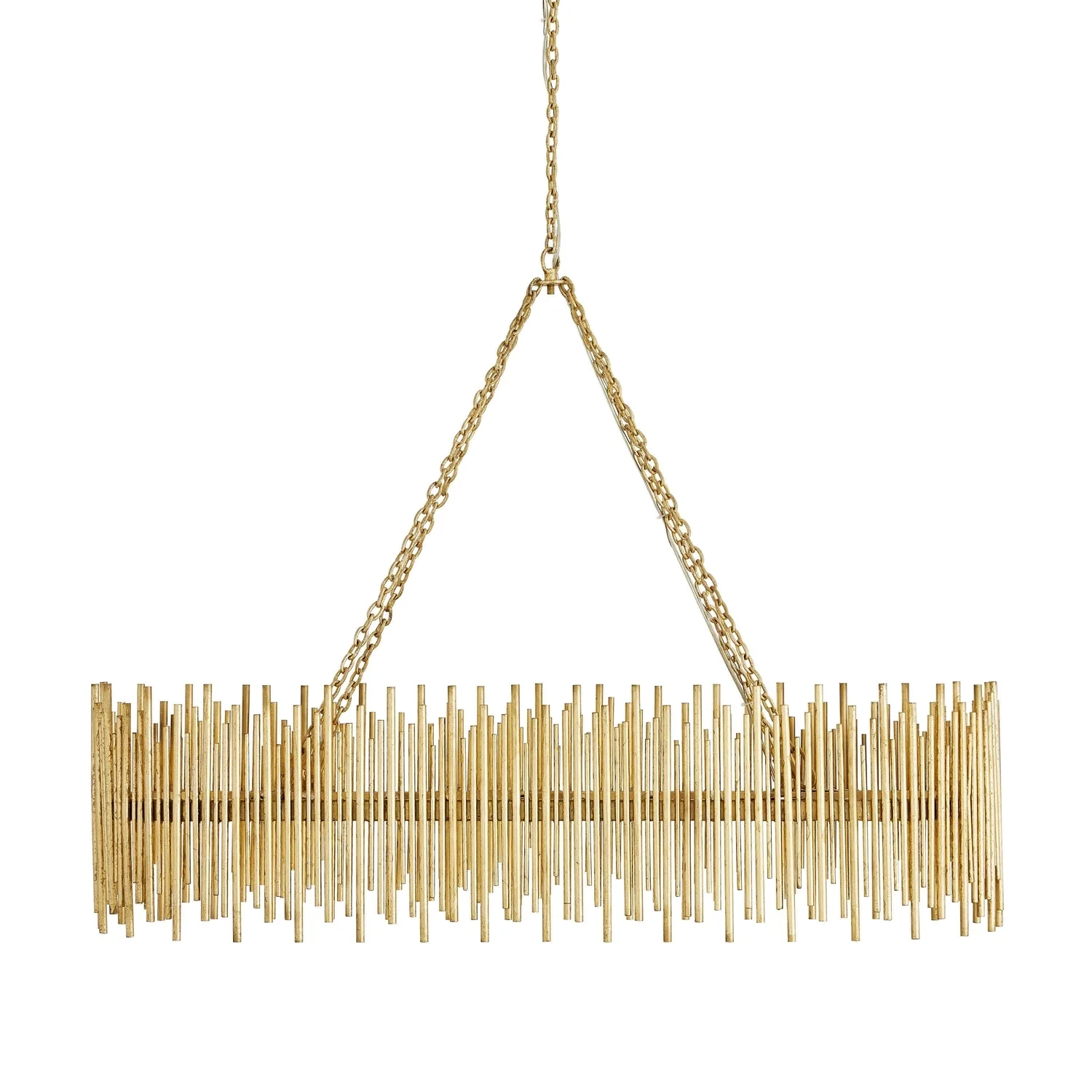 Oval Shaped Rectangular Golden Chandelier