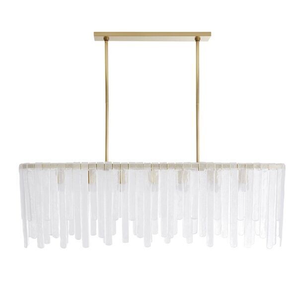 Rectangular Seedy Glass Modern Chandelier