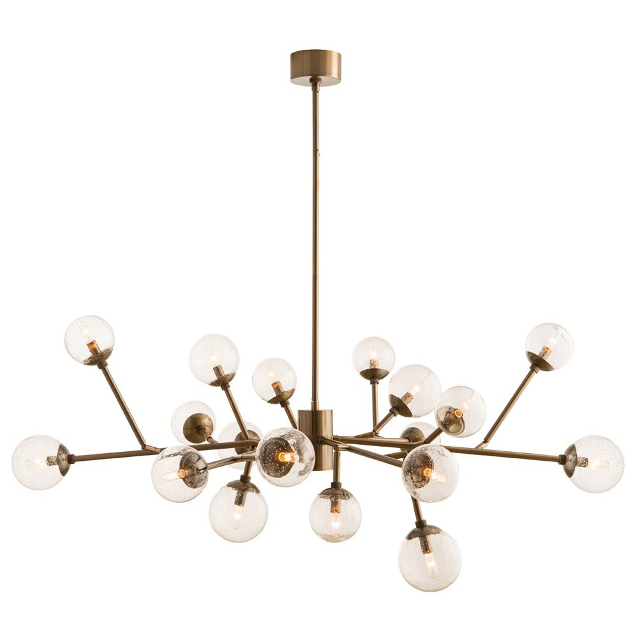 Mid Century Inspired Vintage Brass Chandelier