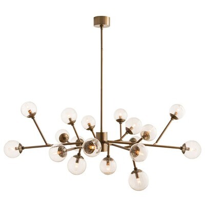 Mid Century Inspired Vintage Brass Chandelier