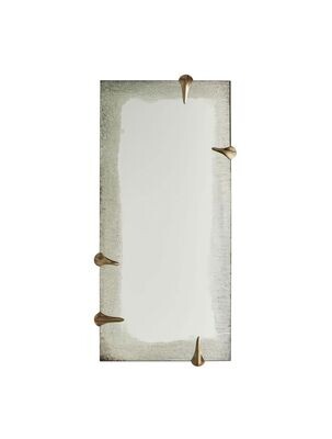 Irregular Antiqued Rim Mirror with Antique Brass Talons