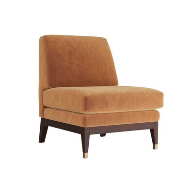 Butterscotch Velvet Slipper Chair