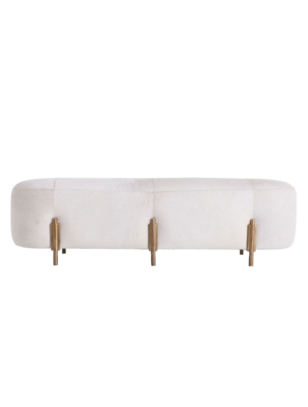 White Hide Bench - 68 Inches