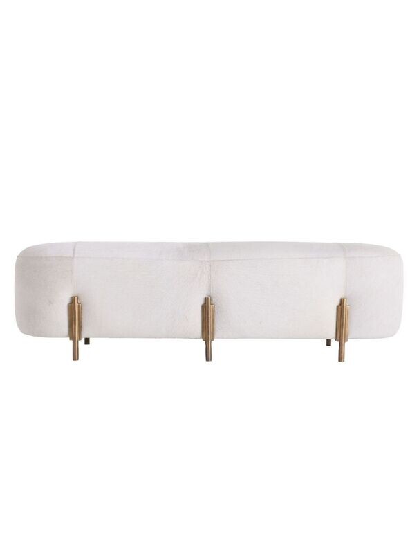 White Hide Bench - 68 Inches