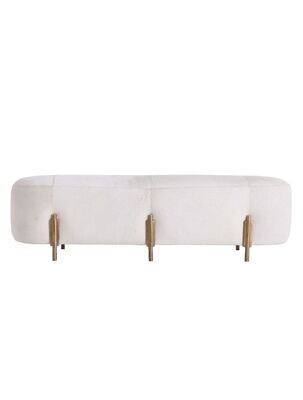 White Hide Bench - 68 Inches