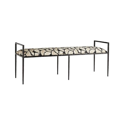 Stylish Ocelot Upholstered Bench - 58 Inches