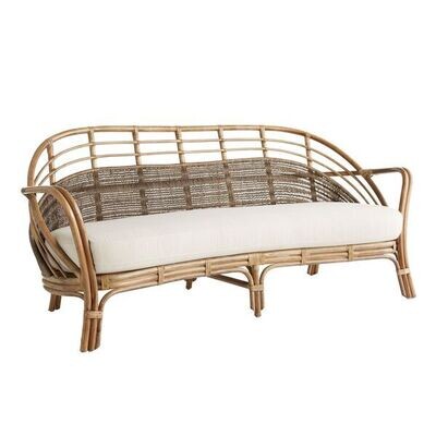 Garden Black Wash Rattan Sofa