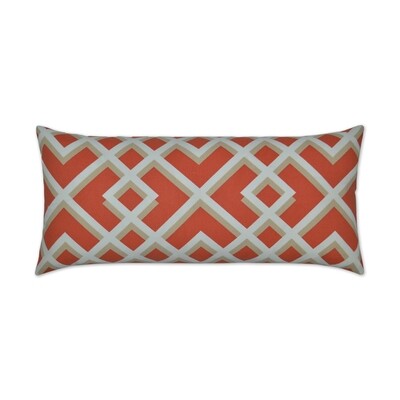 Coral Trellis Lumbar pillow 12 x 24