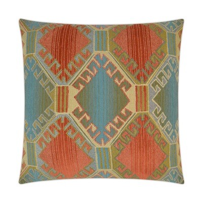 Exotic Orange Teal Accent Pillow