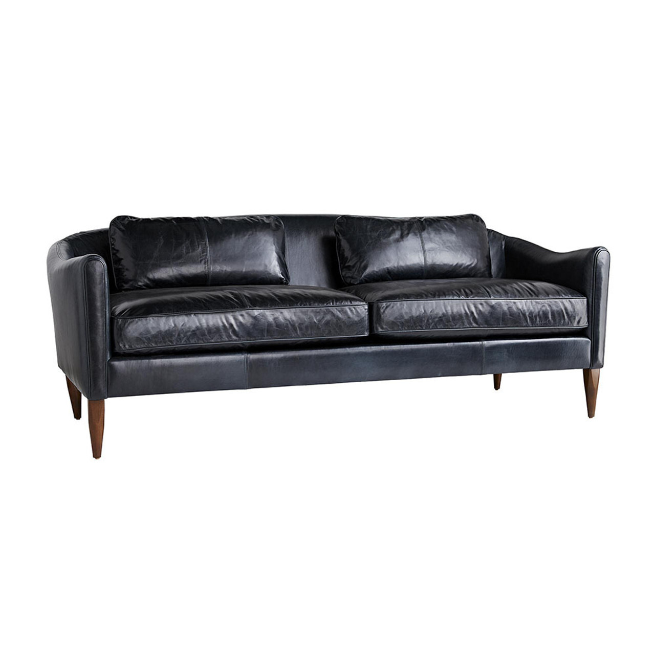 Elegant Parisian Ink Leather Sofa