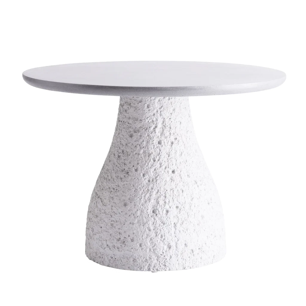 White Ash-Finished Circular Entry Table - 42 Inch