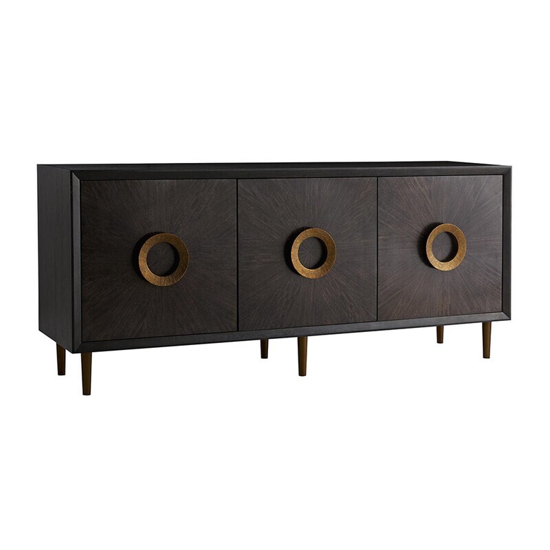 Radial Patterned Antique Credenza - Sable