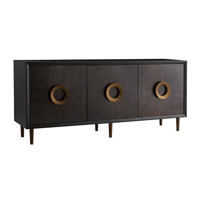 Radial Patterned Antique Credenza - Sable