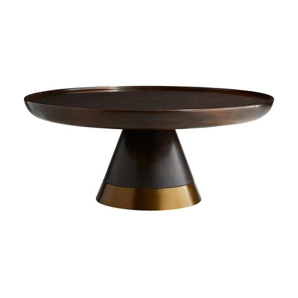 Antique Brass Accented Geometric Cocktail Table - Brindle