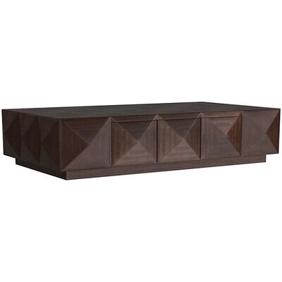 Faceted Brindle Oak Cocktail Table