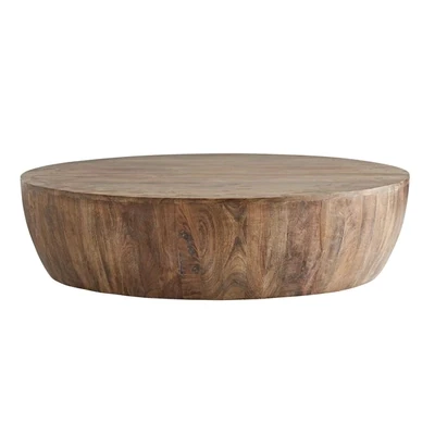Curved Tobacco Washed Cocktail Table - 48 Inch